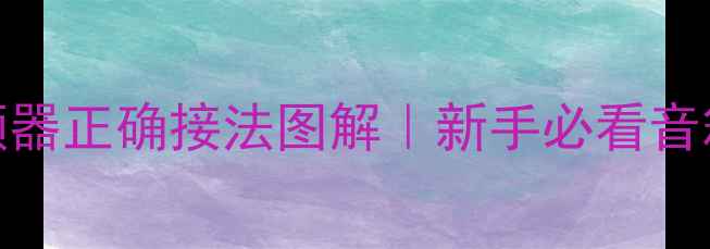 图片 🔥外置分频器正确接法图解｜新手必看音箱调音攻略