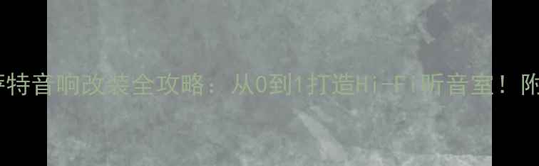 图片 🔥大众帕萨特音响改装全攻略：从0到1打造Hi-Fi听音室！附避坑指南2