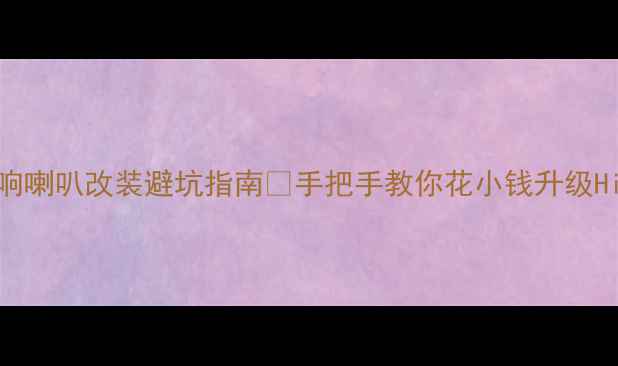 图片 🔥大众音响喇叭改装避坑指南🔥手把手教你花小钱升级Hi-Fi音质2