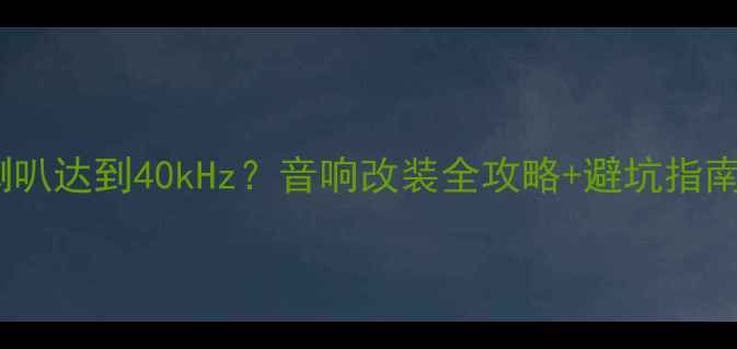 图片 🔥如何让高音喇叭达到40kHz？音响改装全攻略+避坑指南，附实测数据2