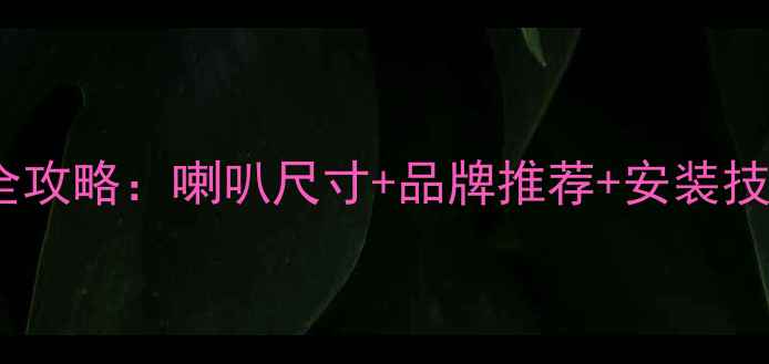 图片 🔥宝马3系音响改装全攻略：喇叭尺寸+品牌推荐+安装技巧，听歌更炸裂！🔥