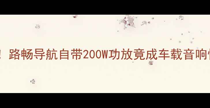 图片 🔥实测真香警告！路畅导航自带200W功放竟成车载音响性价比之王？🔥1
