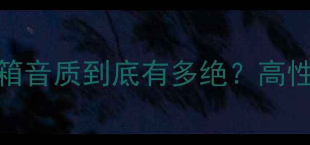 图片 🔥实测！博士901音箱音质到底有多绝？高性价比蓝牙音箱深度2