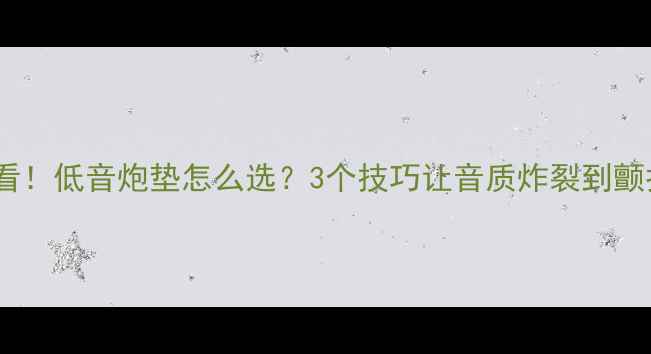 图片 🔥必看！低音炮垫怎么选？3个技巧让音质炸裂到颤抖！1