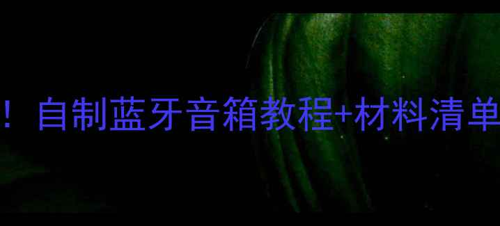 图片 🔥手残党也能做！自制蓝牙音箱教程+材料清单（附避坑指南）