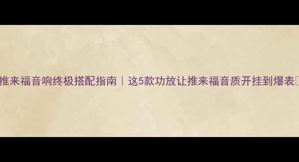 图片 🔥推来福音响终极搭配指南｜这5款功放让推来福音质开挂到爆表💡2