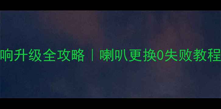 图片 🔥斯柯达明锐音响升级全攻略｜喇叭更换0失败教程（附避坑指南）
