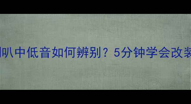 图片 🔥最新汽车喇叭中低音如何辨别？5分钟学会改装不踩坑！🎵1