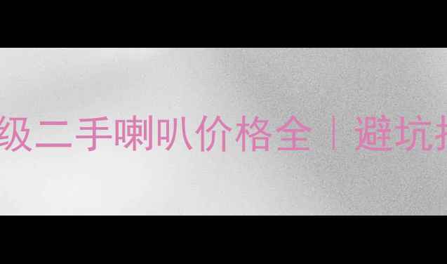 图片 🔥最新！15寸发烧级二手喇叭价格全｜避坑指南+高性价比推荐