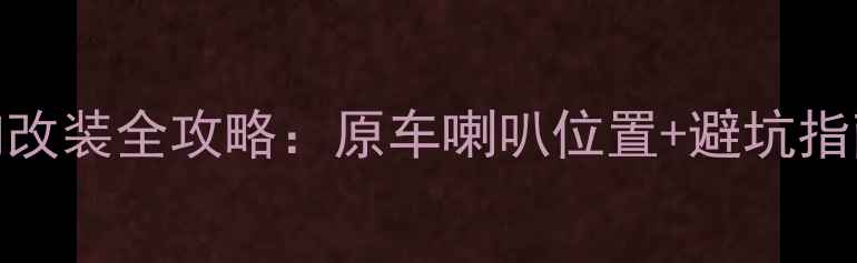 图片 🔥标志207后门音响改装全攻略：原车喇叭位置+避坑指南（附安装图解）2