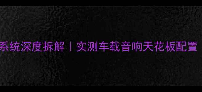 图片 🔥楼兰车型音响系统深度拆解｜实测车载音响天花板配置（附改装指南）2