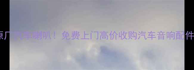 图片 🔥武汉专业回收原厂汽车喇叭！免费上门高价收购汽车音响配件（附真实案例）1