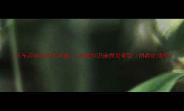 图片 🔥汽车音响买假货必看！3步教你识破假货套路（附避坑清单）