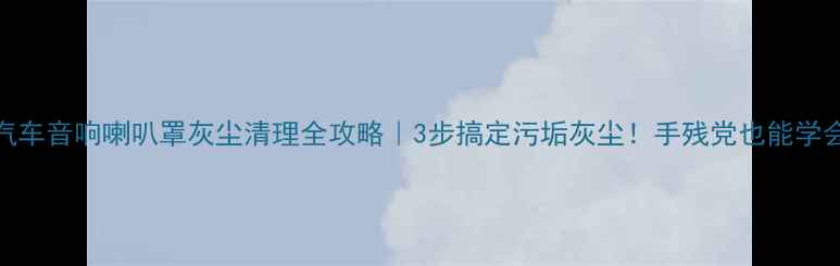 图片 🔥汽车音响喇叭罩灰尘清理全攻略｜3步搞定污垢灰尘！手残党也能学会✨