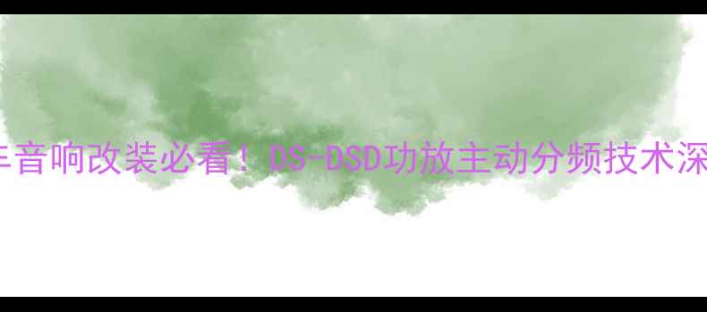 图片 🔥汽车音响改装必看！DS-DSD功放主动分频技术深度🔥2