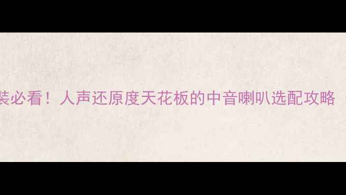 图片 🔥汽车音响改装必看！人声还原度天花板的中音喇叭选配攻略（附实测清单）