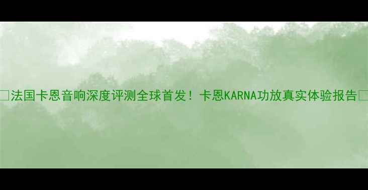 图片 🔥法国卡恩音响深度评测全球首发！卡恩KARNA功放真实体验报告🎵
