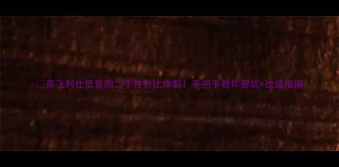 图片 🔥燕飞利仕低音炮二手性价比炸裂！手把手教你避坑+改造指南