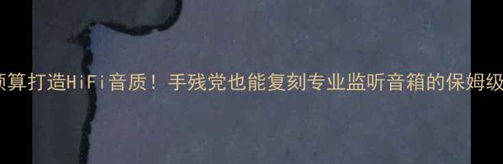 图片 🔥百元预算打造HiFi音质！手残党也能复刻专业监听音箱的保姆级教程✨2
