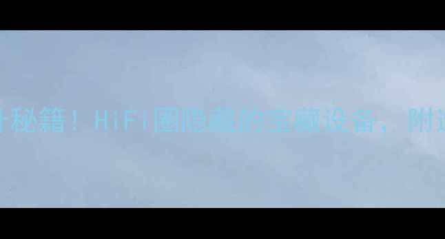 图片 🔥纯中音喇叭音质提升秘籍！HiFi圈隐藏的宝藏设备，附选购指南和避坑攻略🔥