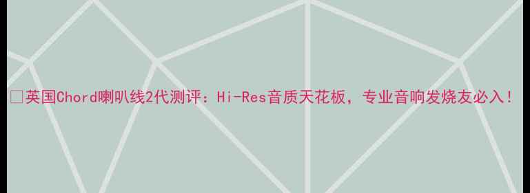 图片 🔥英国Chord喇叭线2代测评：Hi-Res音质天花板，专业音响发烧友必入！