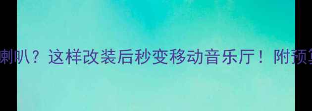 图片 🔥轩逸音响只有2个喇叭？这样改装后秒变移动音乐厅！附预算清单+避坑指南🔥1