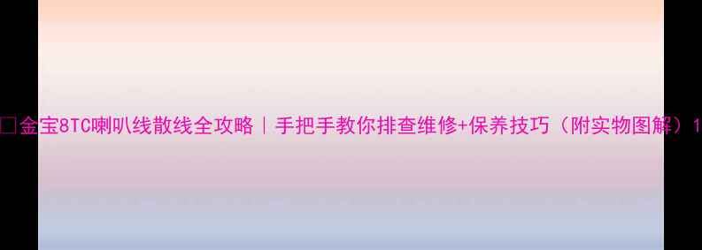 图片 🔥金宝8TC喇叭线散线全攻略｜手把手教你排查维修+保养技巧（附实物图解）1