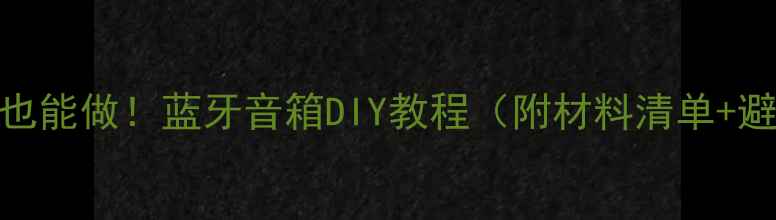 图片 🔥零基础也能做！蓝牙音箱DIY教程（附材料清单+避坑指南）