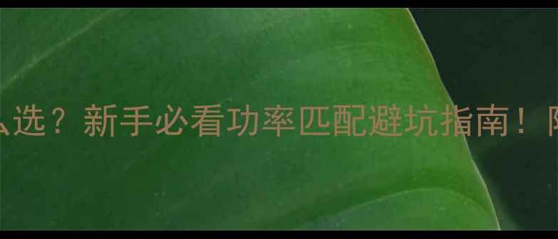 图片 🔥音响功放瓦数怎么选？新手必看功率匹配避坑指南！附详细参数对照表🔥