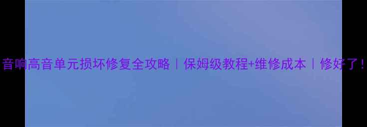 图片 🔥音响高音单元损坏修复全攻略｜保姆级教程+维修成本｜修好了！2