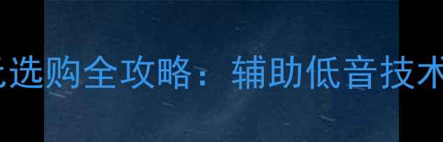图片 🔥音箱低音单元选购全攻略：辅助低音技术如何提升音质2