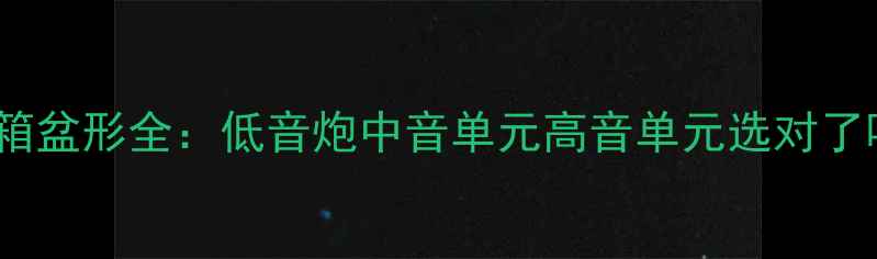图片 🔥音箱盆形全：低音炮中音单元高音单元选对了吗？1