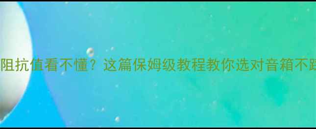 图片 🔥音箱阻抗值看不懂？这篇保姆级教程教你选对音箱不踩坑🎵1
