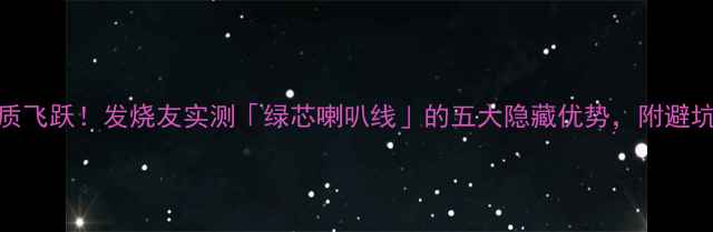 图片 🔥音质飞跃！发烧友实测「绿芯喇叭线」的五大隐藏优势，附避坑指南