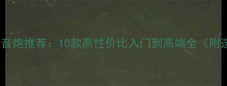 图片 🔥高质量低音炮推荐：10款高性价比入门到高端全（附选购指南）1