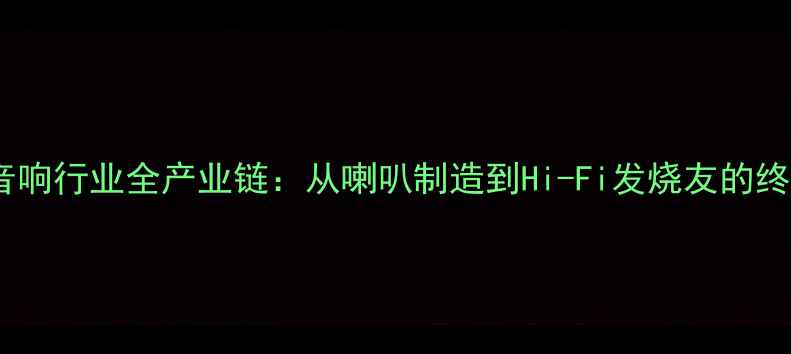 图片 🔥！中国音响行业全产业链：从喇叭制造到Hi-Fi发烧友的终极指南🔥1