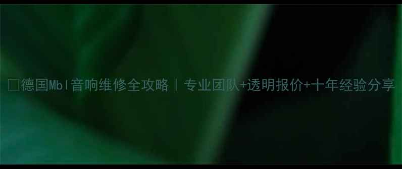 图片 🔧德国Mbl音响维修全攻略｜专业团队+透明报价+十年经验分享