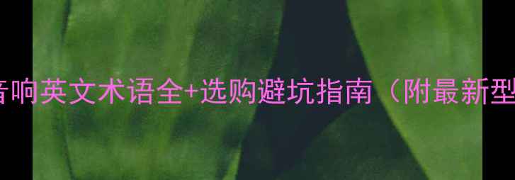 图片 🔧新手必看音响英文术语全+选购避坑指南（附最新型号推荐）🎶2