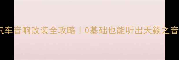 图片 🔧最新款丹拿汽车音响改装全攻略｜0基础也能听出天籁之音的保姆级教程2