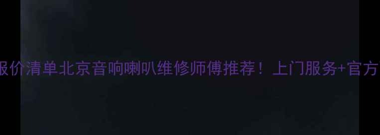 图片 🔧附免费报价清单北京音响喇叭维修师傅推荐！上门服务+官方配件保障1