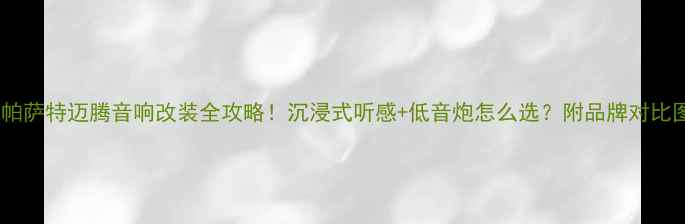 图片 🚗帕萨特迈腾音响改装全攻略！沉浸式听感+低音炮怎么选？附品牌对比图2
