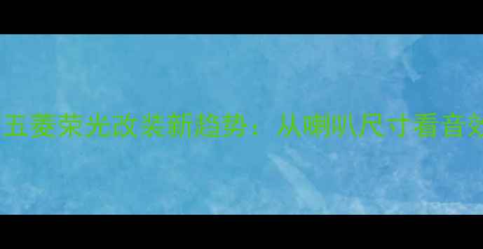 图片 🚗开篇五菱荣光改装新趋势：从喇叭尺寸看音效升级2